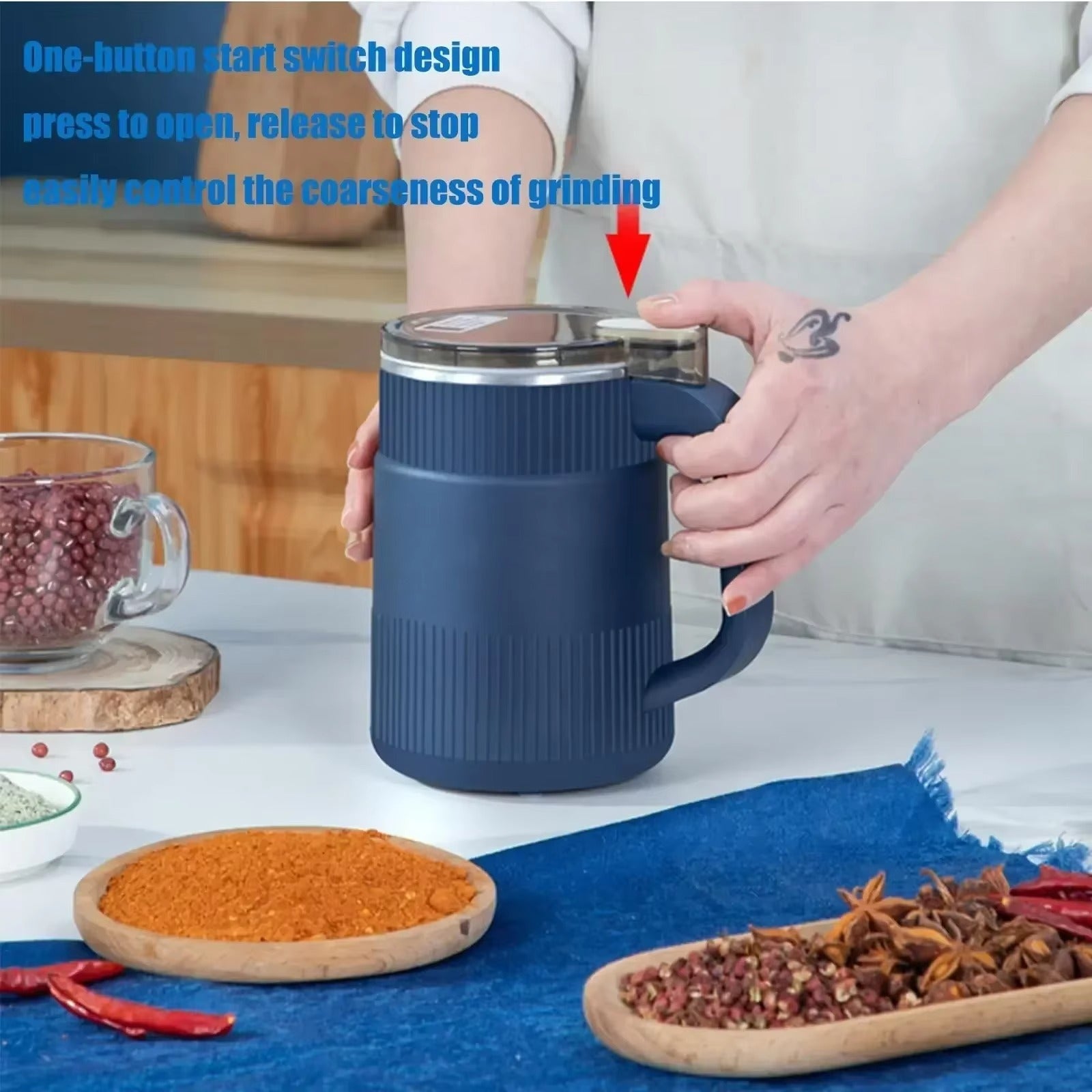 Electric Grinding Cup 500ml (Stainless Steel) – Coffee & Spices